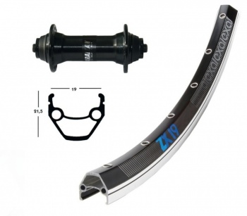 Predné koleso 26" EXAL ZX 19 / Shimano Acera HB-T3000 (QR/Black)