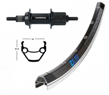 Zadné koleso 28" EXAL ZX 19 / Shimano FH-TY500 (Black)