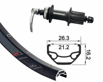 Zadné koleso 29" Rodi Black Rock Disc / Shimano FH-QC300 (Black)