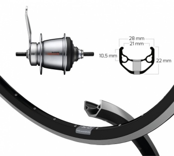 Koleso zadné 28" Ryde Zac 421 / Shimano Nexus 7 st. so spätnou brzdou 