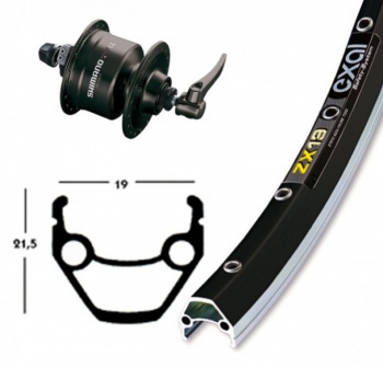 Koleso predné 26" EXAL ZX 19 / Shimano DH 3N72 s dynamom