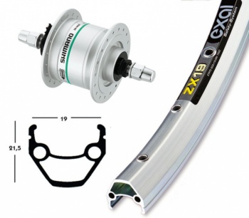 Koleso predné 28" EXAL ZX 19 / Shimano DH 3N20 s dynamom