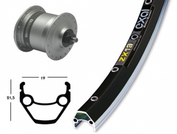Koleso predné 28" EXAL ZX 19 / Shimano DH 3N30 s dynamom