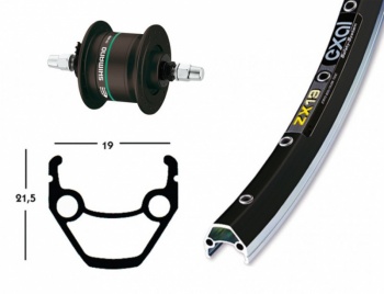 Koleso predné 28" EXAL ZX 19 / Shimano DH 3N20 s dynamom