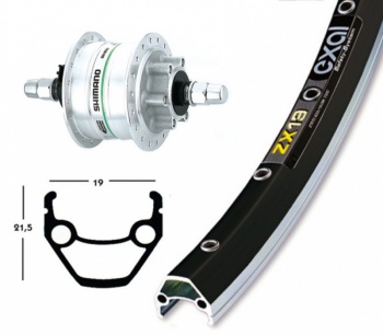 Koleso predné 28" EXAL ZX 19 / Shimano DH 3D30 s dynamom