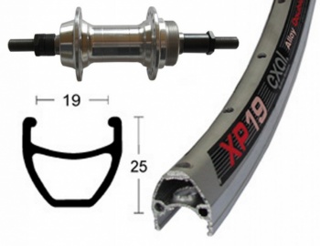 Koleso zadné 28" EXAL XP 19 / AL náboj