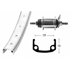 Koleso zadné 20" AL ráfik / Shimano so spätnou brzdou 