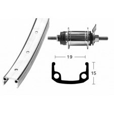 Koleso zadné 28" AL ráfik / Shimano so spätnou brzdou 