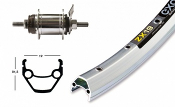 Koleso zadné 28" EXAL ZX 19 / Shimano so spätnou brzdou 